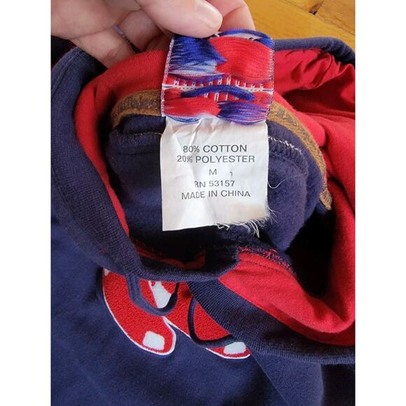Majestic Boston Red Sox Hoodie Pullover Sweatshirt Blue MLB Embroidered Logo Med - Picture 8 of 13